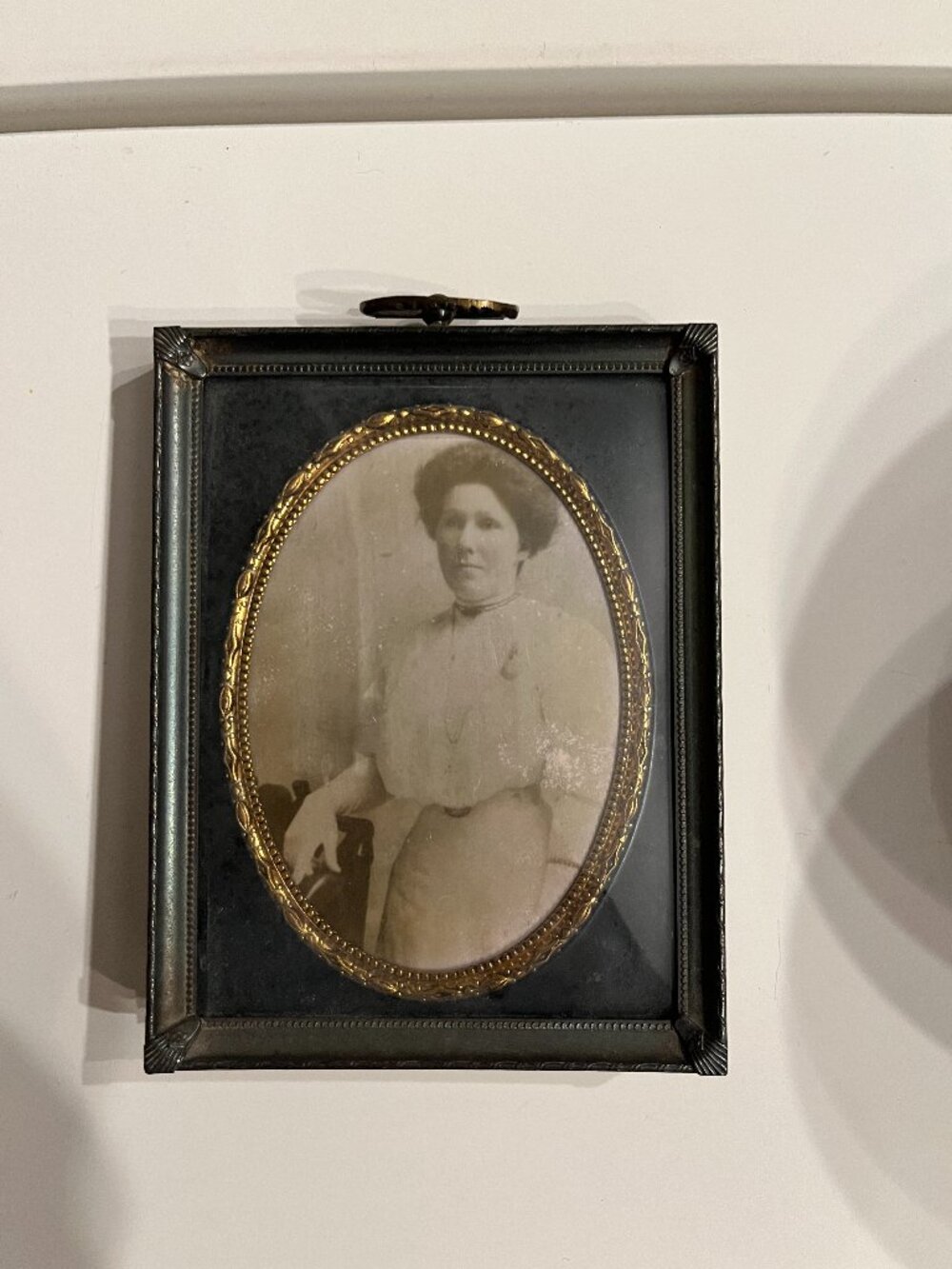 Ornate Oval Portrait Photo Frame with Sepia Photograph